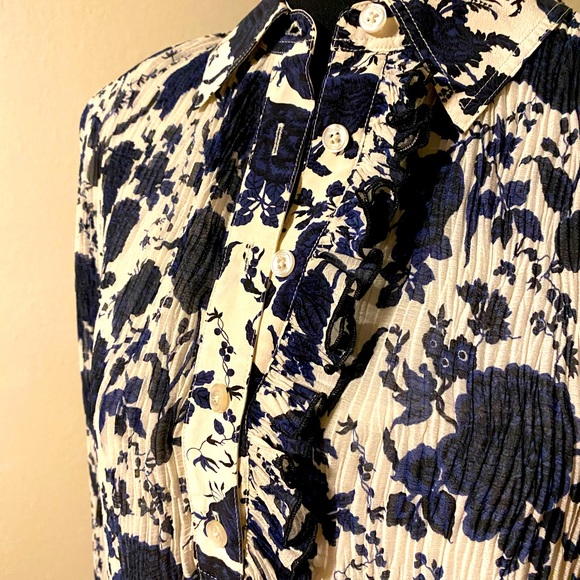 Tory Burch Floral Pleated Silk Dress - Picture 3 of 4